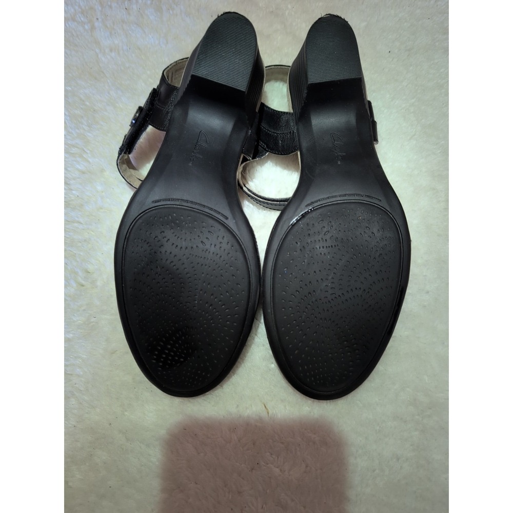 Sz 9.5M Clarks Collection Emily 2 Ketra Ankle Strap Heels Womens Black - Picture 6 of 6